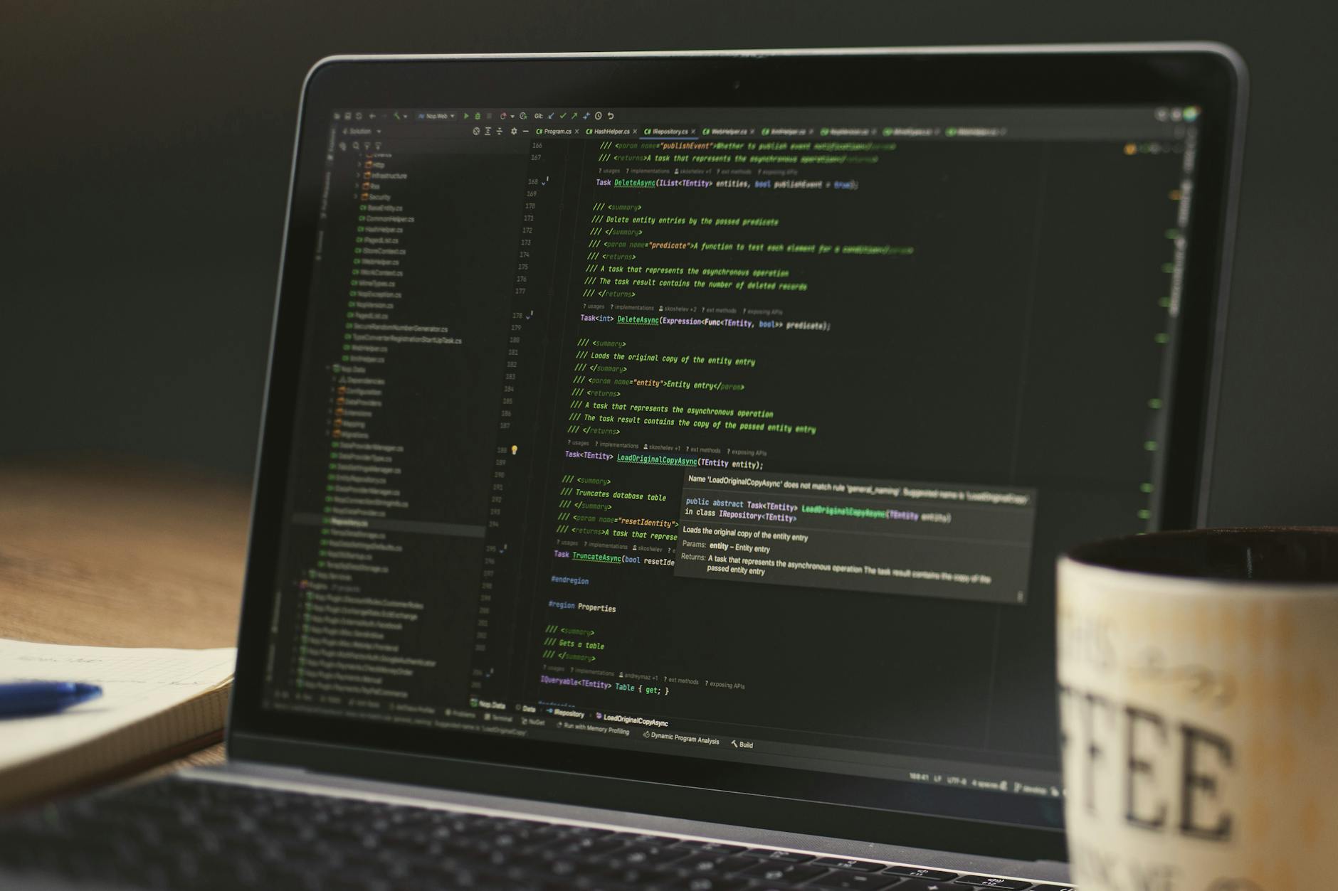 Next.js code on a laptop screen